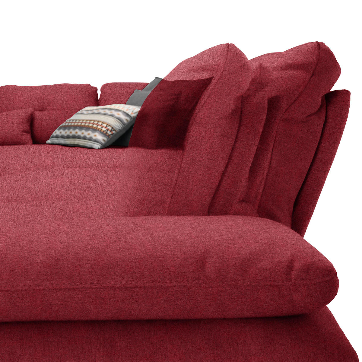 ECKSOFA in Flachgewebe Bordeaux  - Bordeaux/Schwarz, Design, Textil/Metall (271/344cm) - Chilliano