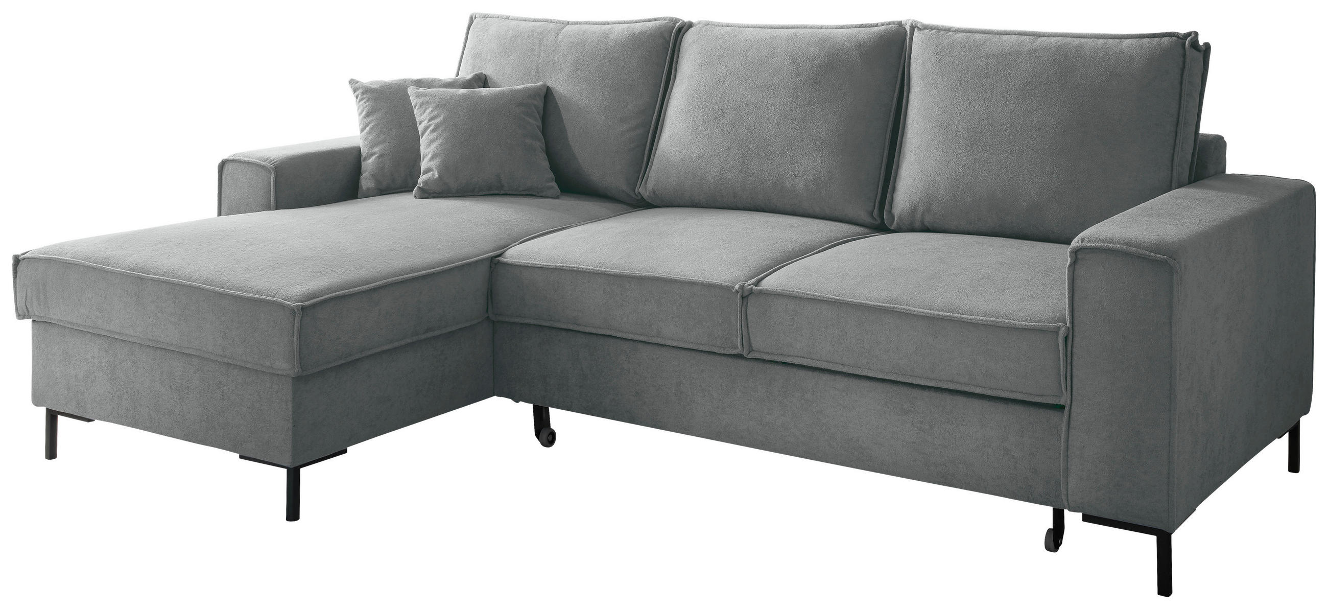 ROHOVÁ SEDAČKA, textil, antracitová - černá/antracitová, Moderní, kov/textil (150/240cm) - Livetastic