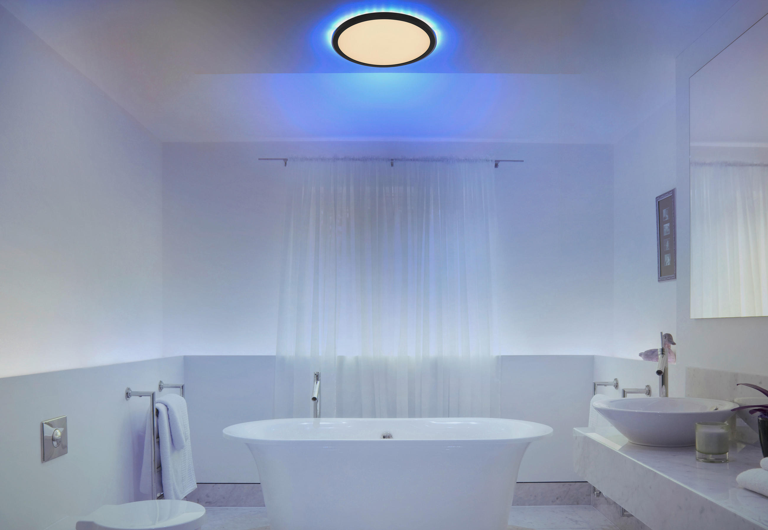 LED-DECKENLEUCHTE 18 W  29,4/2,5 cm    - Weiss/Opal, Design, Kunststoff (29,4/2,5cm) - Globo