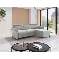 ECKSOFA GLENDALE E Silberfarben Flachgewebe  - Silberfarben/Schwarz, KONVENTIONELL, Textil/Metall (253/166cm) - Sit & More