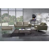 3-SITZER-SOFA Echtleder Grau  - Chromfarben/Grau, Design, Leder/Metall (207/85/92cm) - Livetastic
