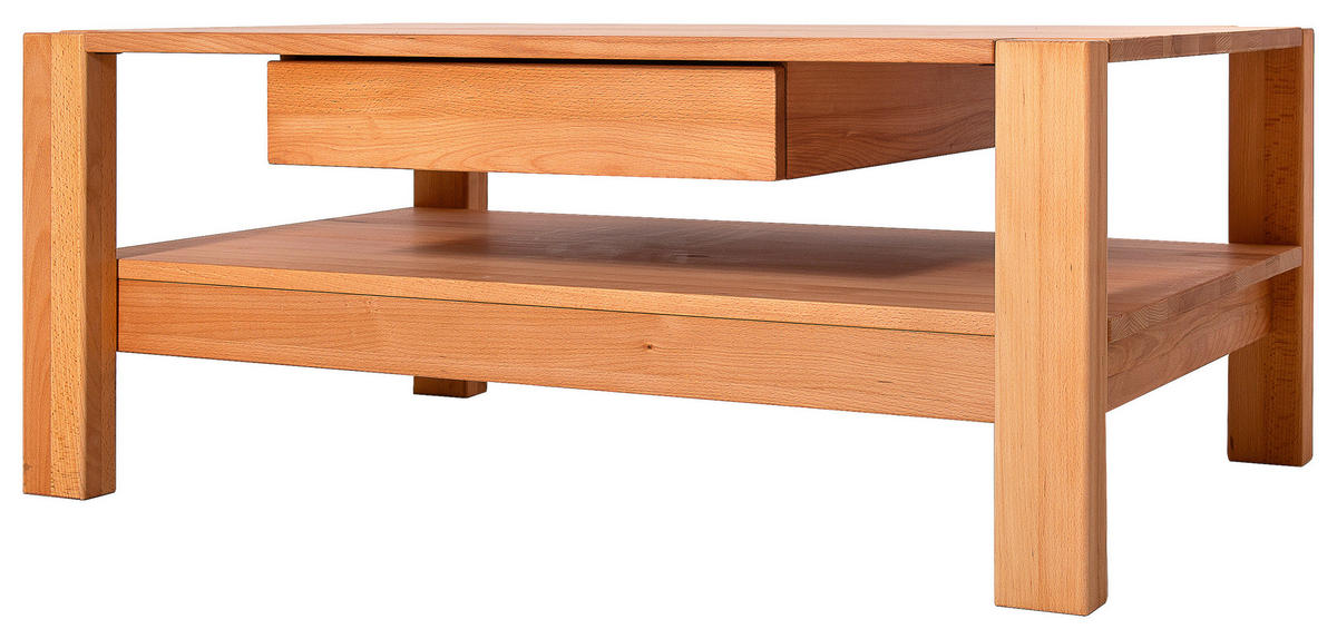 COUCHTISCH Kernbuche massiv 110/70/47,5 cm rechteckig Buchefarben  - Buchefarben, KONVENTIONELL, Holz (110/70/47,5cm) - Linea Natura