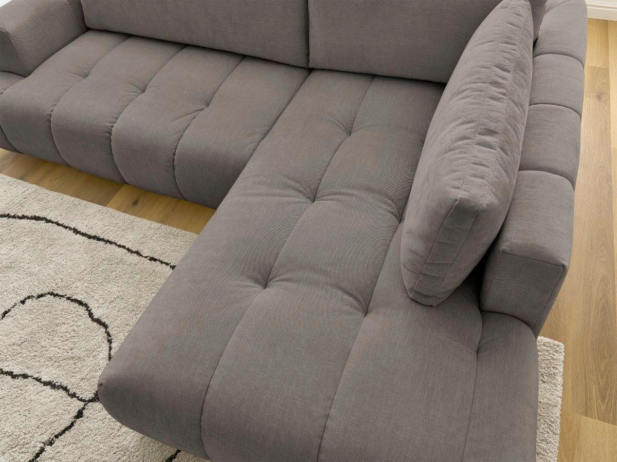 ECKSCHLAFSOFA FUJI Leinenoptik Taupe  inkl.  - Taupe/Schwarz, MODERN, Kunststoff/Textil (282/204cm)