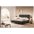 POLSTERBETT Matratze, Lattenrost, Topper Anthrazit 160/200 cm  - Anthrazit/Schwarz, KONVENTIONELL, Leder/Holz (160/200cm) - Novel