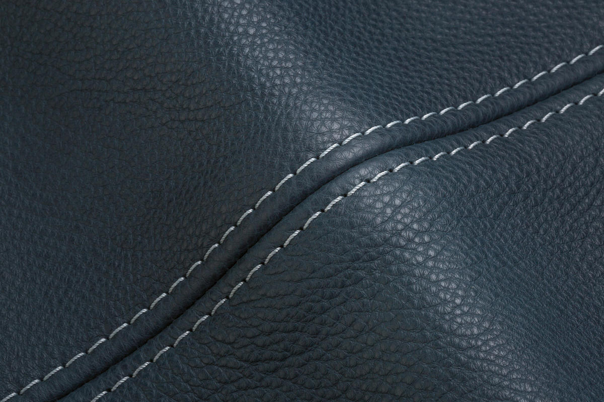 ECKSOFA in Echtleder Dunkelblau  - Bronzefarben/Dunkelblau, Design, Leder/Metall (298/298cm) - Chilliano