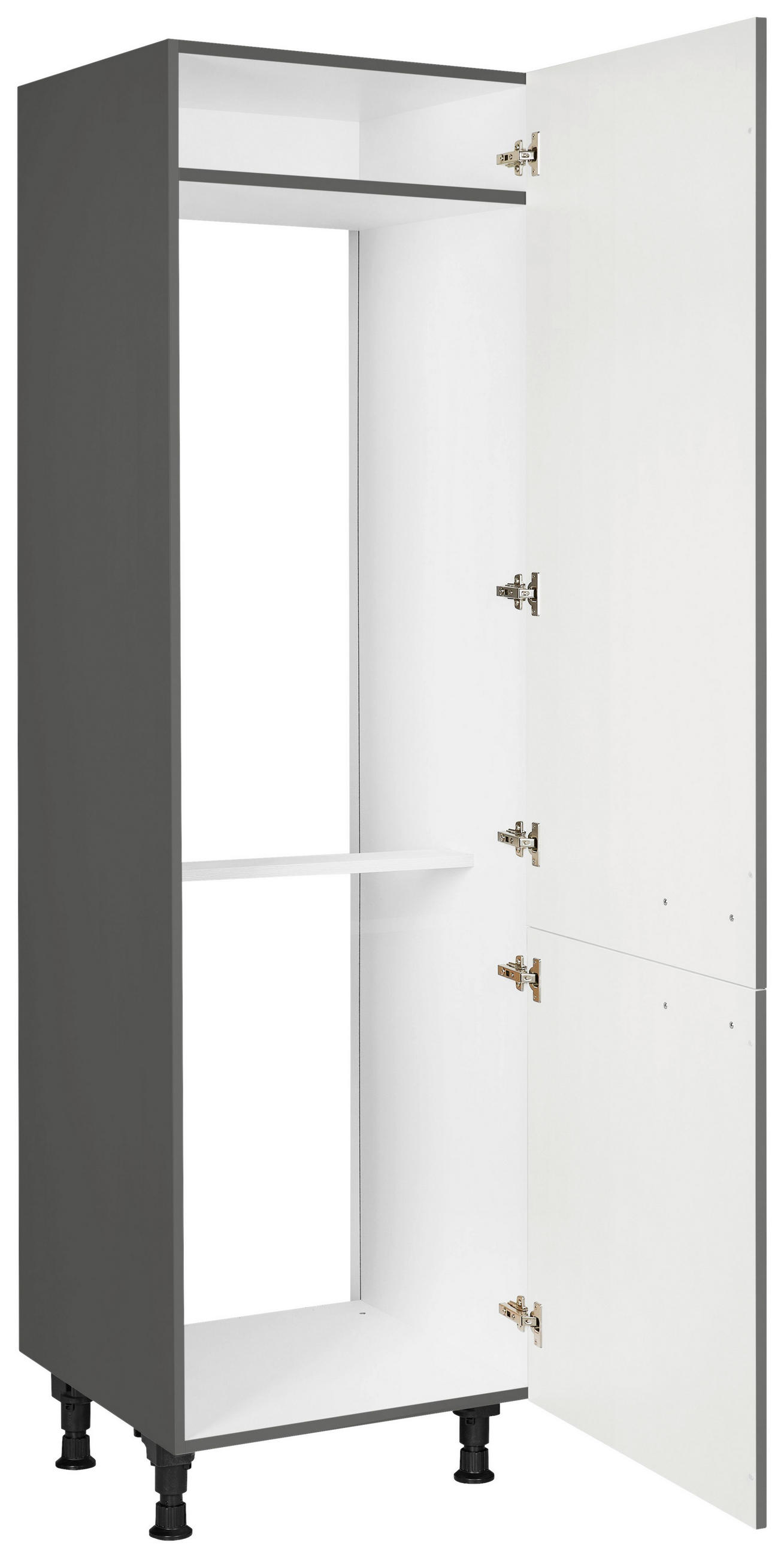 GERÄTEUMBAUSCHRANK 60/216,6/58 cm in Schieferfarben - Schieferfarben/Edelstahlfarben, MODERN, Holzwerkstoff/Metall (60/216,6/58cm) - Nobilia
