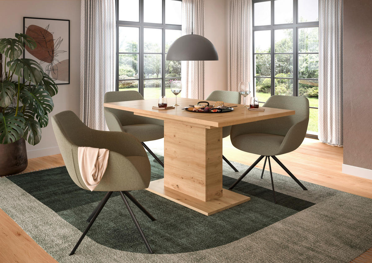 AUSZIEHTISCH in Holzwerkstoff  - Eiche Artisan, KONVENTIONELL, Holzwerkstoff (150-190/76/90cm)