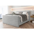 BOXSPRINGBETT 180/200 cm  in Hellgrau  - Hellgrau/Schwarz, KONVENTIONELL, Textil/Metall (180/200cm) - Carryhome