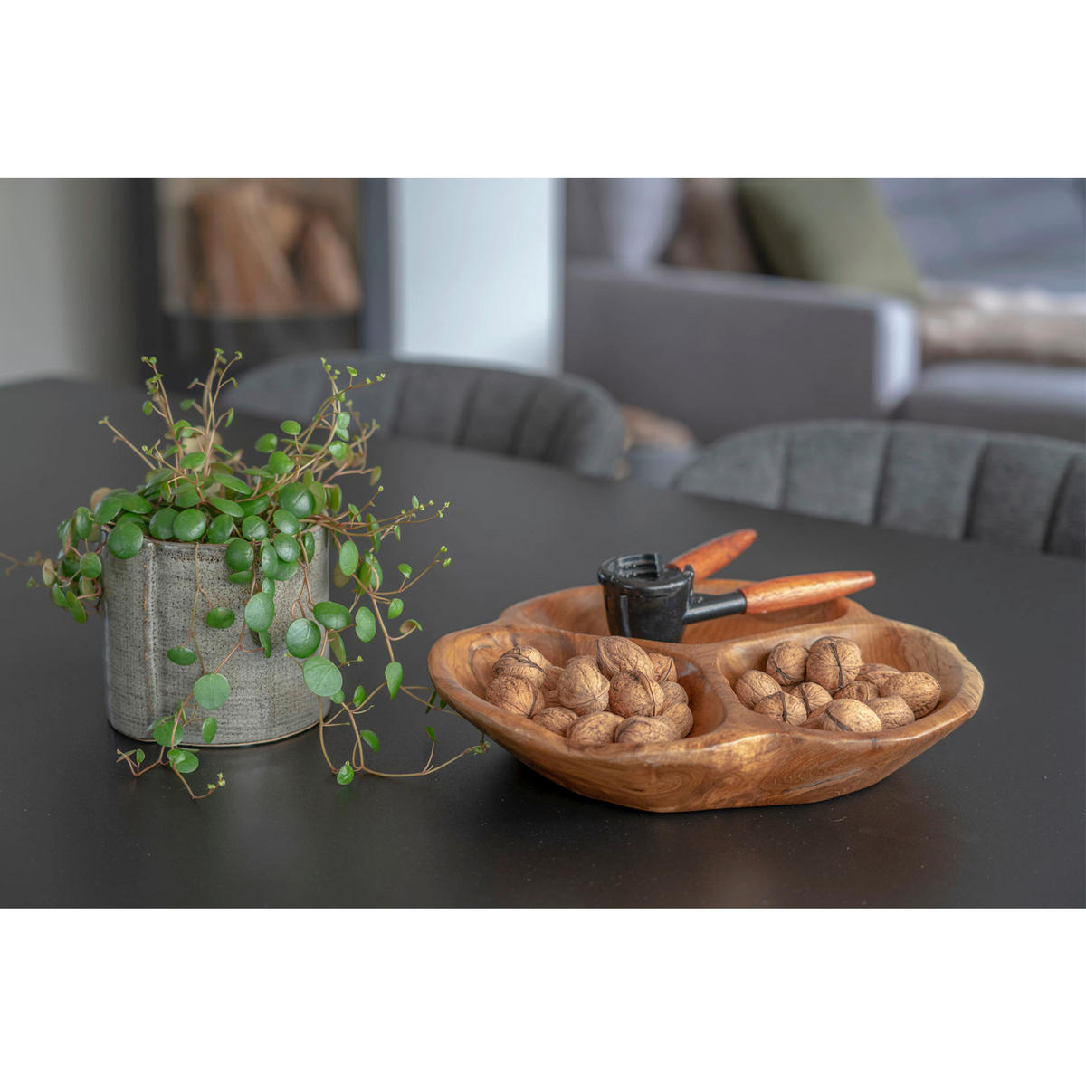 OBSTSCHALE  - Teakfarben, Design, Holz (30/5/30cm)