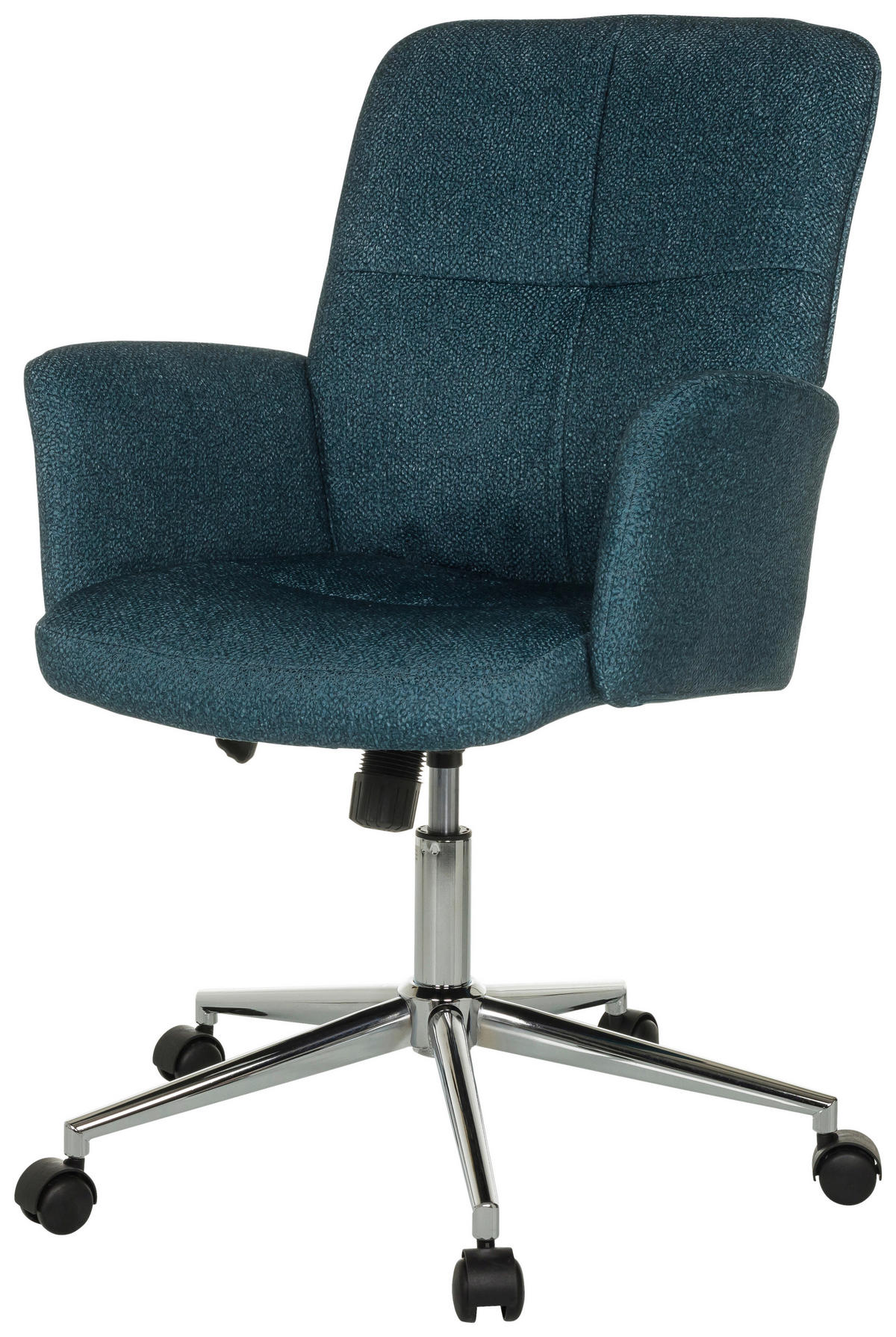 DREHSTUHL  in Flachgewebe Petrol  - Silberfarben/Petrol, MODERN, Kunststoff/Textil (63cm) - MID.YOU