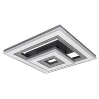LED-DECKENLEUCHTE Jack 50/50/11,5 cm   - Opal/Schwarz, Design, Kunststoff/Metall (50/50/11,5cm) - Globo