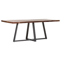 ESSTISCH Akazie massiv rechteckig Naturfarben, Schwarz  - Anthrazit/Schwarz, Natur, Holz/Metall (200/100/76cm) - Lomoco