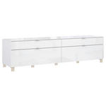 TV-ELEMENT Weiß  219,9/57/52,5 cm  - Edelstahlfarben/Champagner, Design, Glas/Holzwerkstoff (219,9/57/52,5cm) - Hom`in