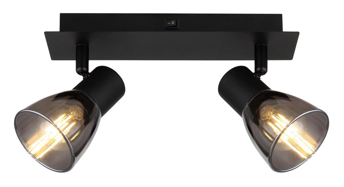 STRAHLER 25/7/15,5 cm   - Schwarz, Design, Glas/Metall (25/7/15,5cm) - Globo