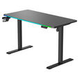 SCHREIBTISCH 120/60/70-115 cm Schwarz elektrisch höhenverstellbar  - Schwarz, Design, Holzwerkstoff/Kunststoff (120/60/70-115cm) - Novel
