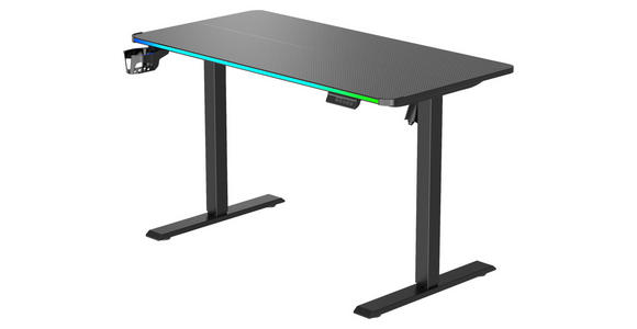 SCHREIBTISCH 120/60/70-115 cm Schwarz elektrisch höhenverstellbar  - Schwarz, Design, Holzwerkstoff/Kunststoff (120/60/70-115cm) - Novel