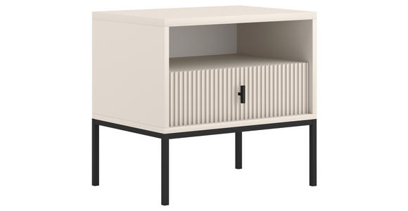 NACHTSCHRANK 53,9/52,4/39 cm - Kaschmir/Schwarz, Design, Holzwerkstoff/Metall (53,9/52,4/39cm) - Xora