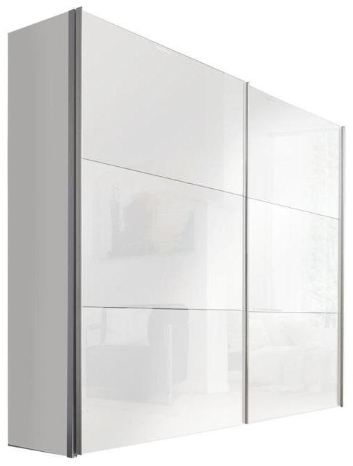 SCHWEBETÜRENSCHRANK 250/236/68 cm 2-türig  - Alufarben/Weiß, Design, Glas/Holzwerkstoff (250/236/68cm) - Hom`in