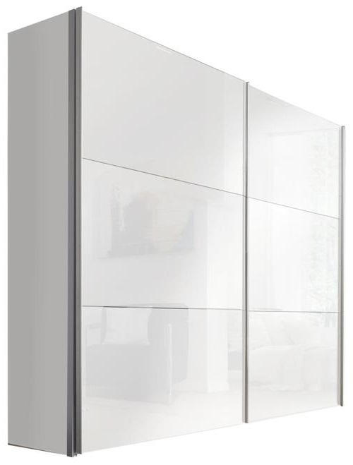 SCHWEBETÜRENSCHRANK 2-türig Weiß - Alufarben/Weiß, Design, Glas/Holzwerkstoff (250/236/68cm) - Hom`in