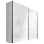 SCHWEBETÜRENSCHRANK 2-türig Weiß  - Alufarben/Weiß, Design, Glas/Holzwerkstoff (250/236/68cm) - Hom`in