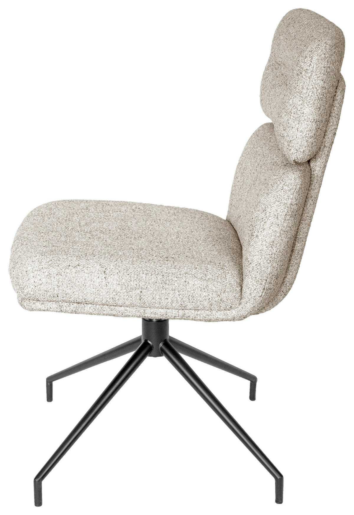 STUHL - Beige/Schwarz, Design, Textil/Metall (50/92/64,5cm) - Dieter Knoll