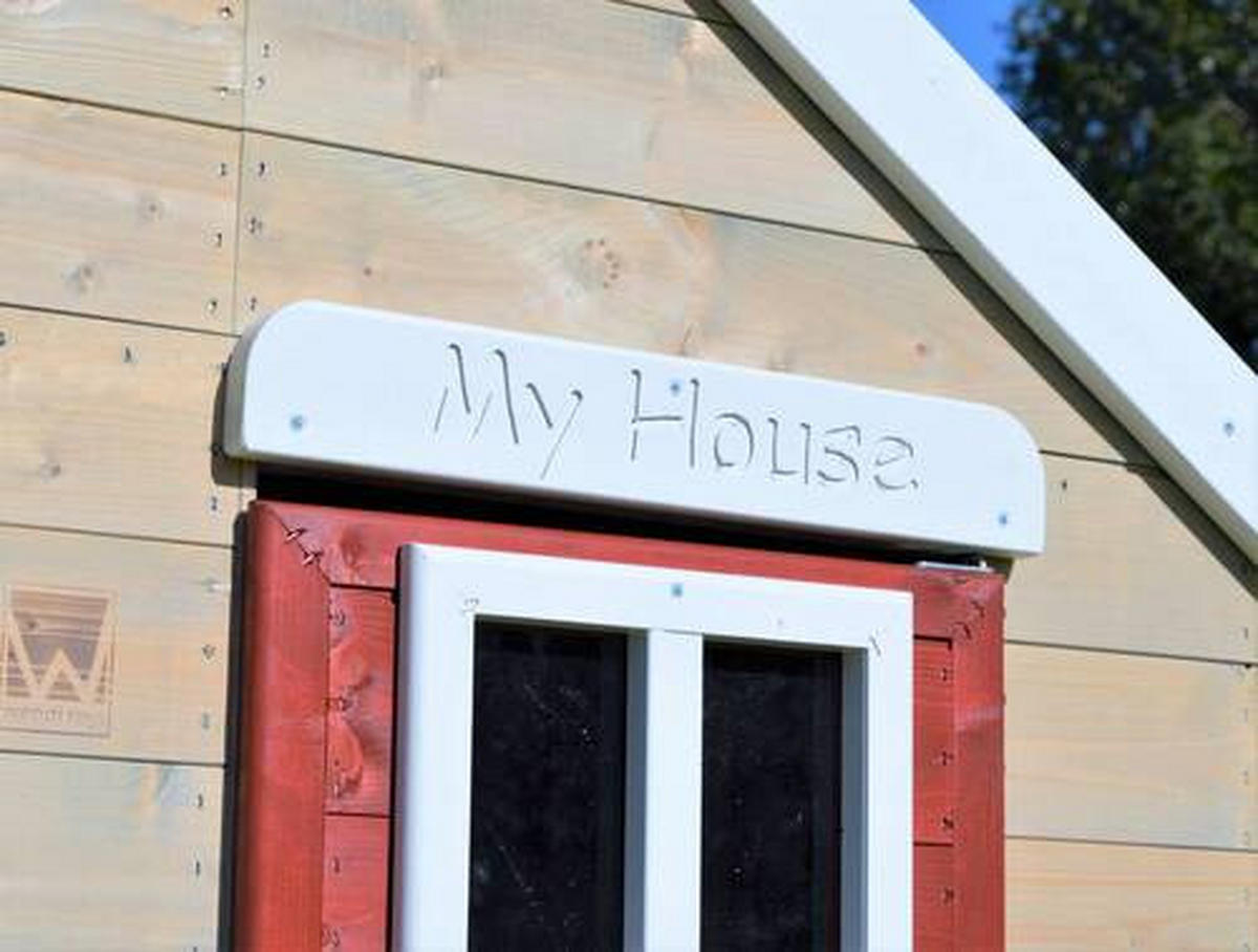 SPIELHAUS 120/155/120 cm  - Rot/Naturfarben, KONVENTIONELL, Holz (120/155/120cm) - Ambia Garden