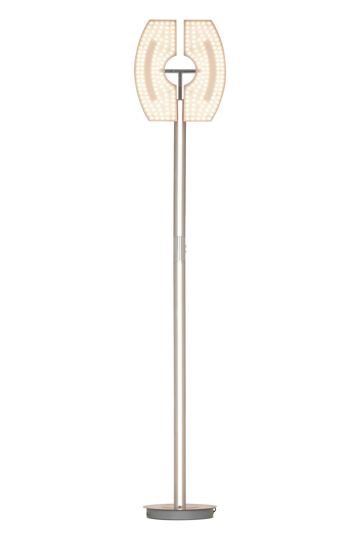 STOJACIA LED LAMPA, 44/38/183 cm - biela/chrómová, Basics, kov/plast (44/38/183cm) - Dieter Knoll