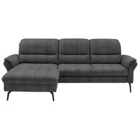 ECKSOFA in Flachgewebe Anthrazit  - Anthrazit/Schwarz, Konventionell, Textil/Metall (181/260cm) - Beldomo Speed
