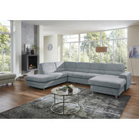 SEDEŽNA GARNITURA, tkanina modra  - modra/barve aluminija, Design, tekstil/les (234/311/166cm) - Beldomo System