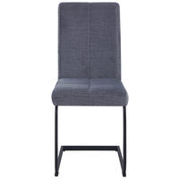 SCHWINGSTUHL  in Eisen Leinenoptik  - Dunkelgrau/Schwarz, KONVENTIONELL, Textil/Metall (41/98/55cm) - MID.YOU