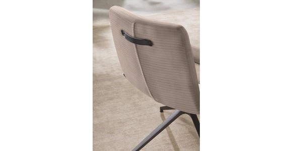 ARMLEHNSTUHL  in Cord  - Taupe/Schwarz, Design, Textil/Metall (61/88/66cm) - Dieter Knoll