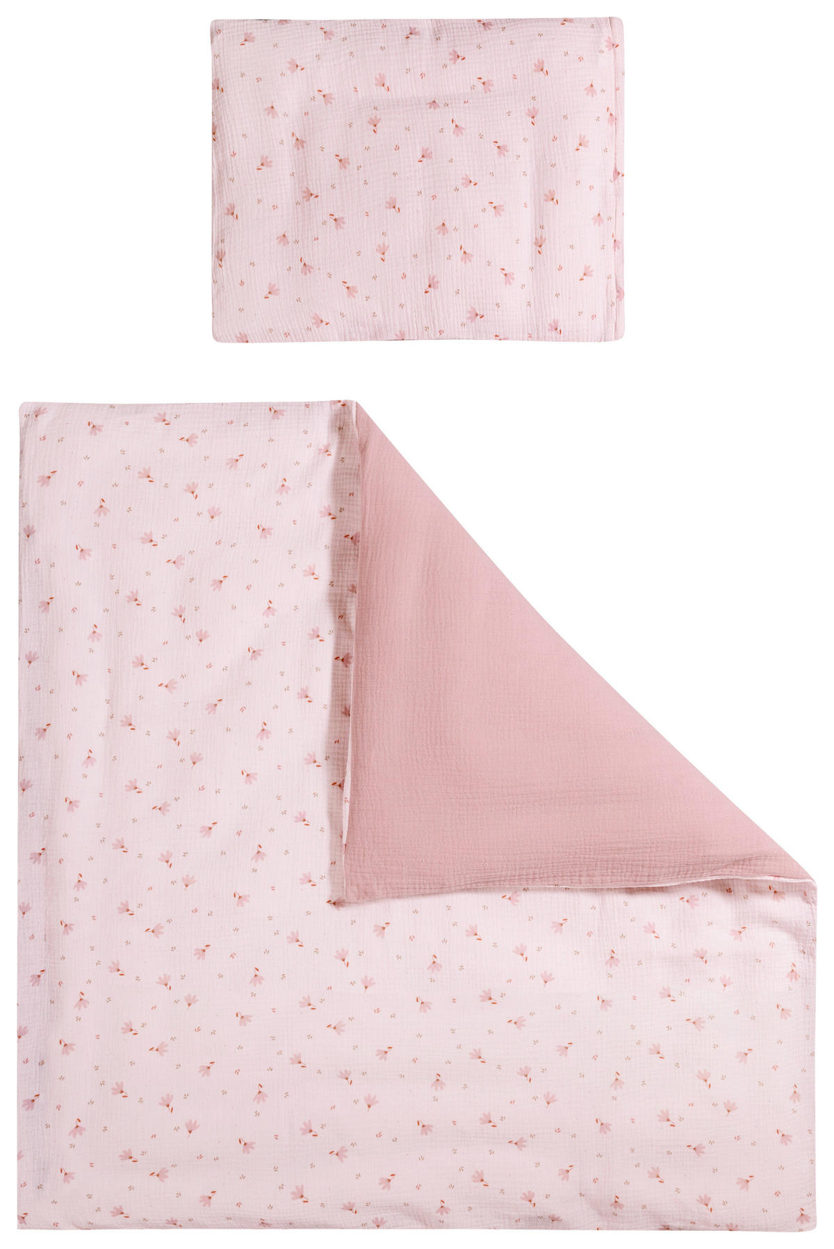 BABYBETTWÄSCHE Musselin Flora Musselin 80/80 cm  - Rosa, Basics, Textil (80/80cm) - Patinio