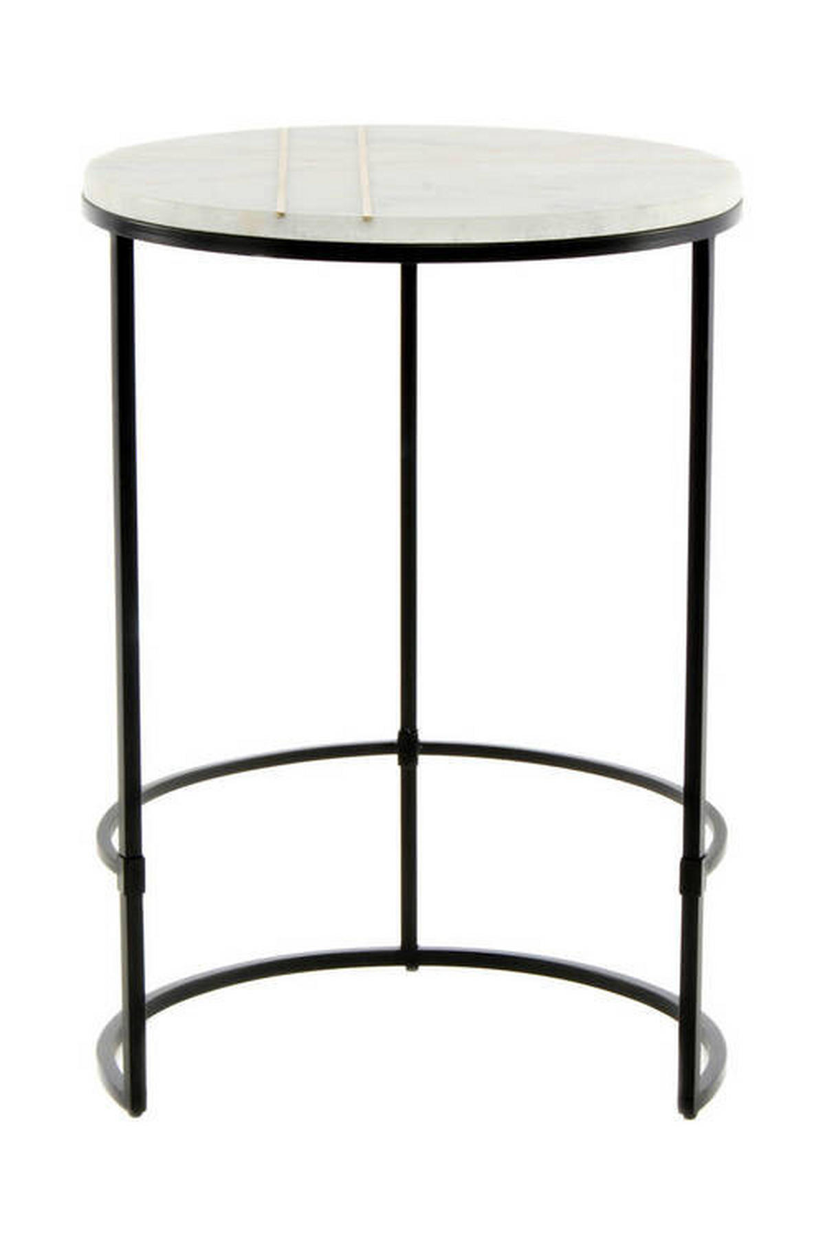 ODKLÁDACÍ STOLEK, černá, bílá - bílá/černá, Design, kov/kámen (44,5/44,5/64cm)