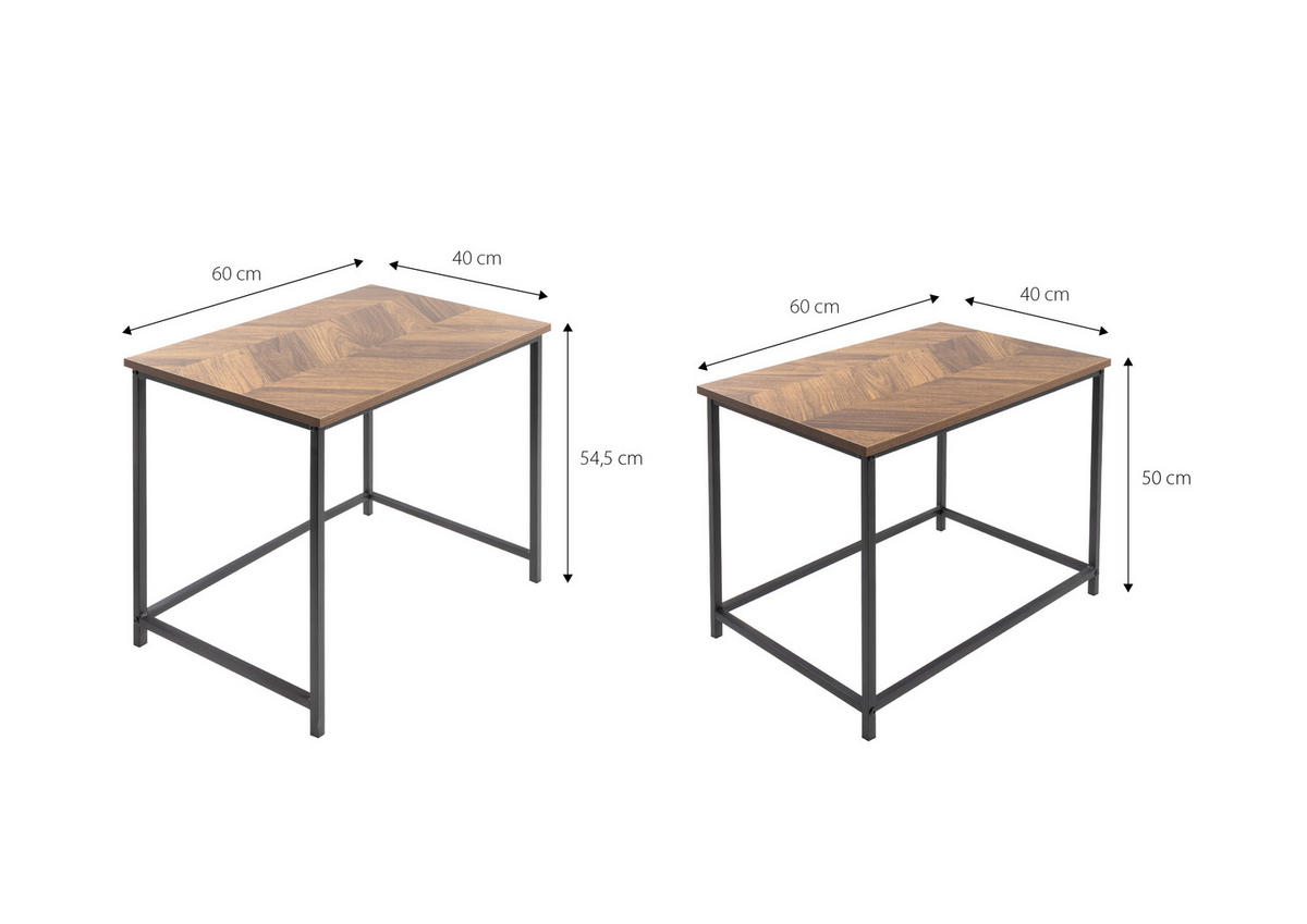 SET KLUB STOLIĆA smeđa, višebojno, crna, bukva kolonijalno smeđa, boje eukaliptusa, bež-smeđa  metal, drvni materijal  - višebojno/smeđa, Design, drvni materijal/metal (60/40/50-54,5cm) - MID.YOU