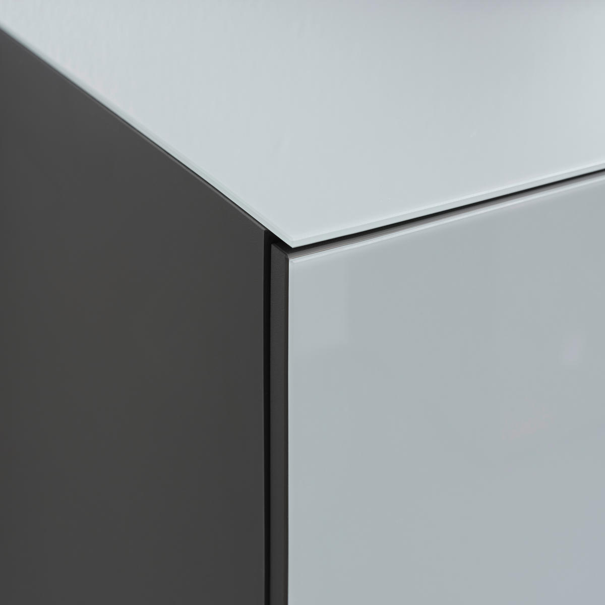 TÁLALÓSZEKRÉNY 134/102/42 cm  - ezüst/grafitszürke, Modern, műanyag/faalapú anyag (134/102/42cm) - Premium Living