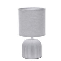 STOLNÍ LAMPA, E14, 15/28 cm  - šedá, Design, textil/keramika (15/28cm)