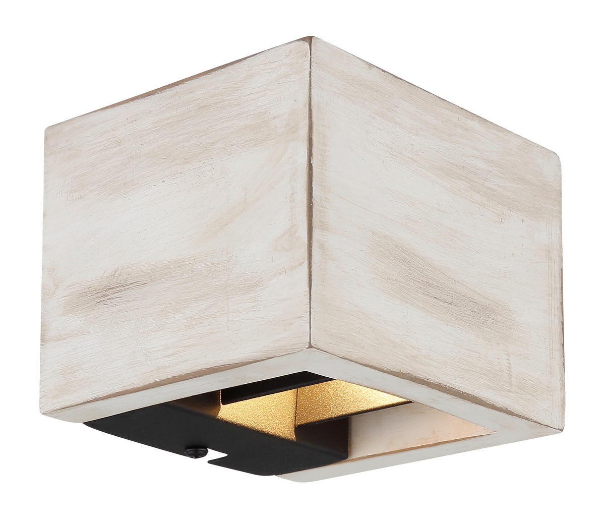 LED-WANDLEUCHTE - Weiss/Schwarz, Design, Holzwerkstoff/Metall (13.2/11.3/9.8cm) - Globo