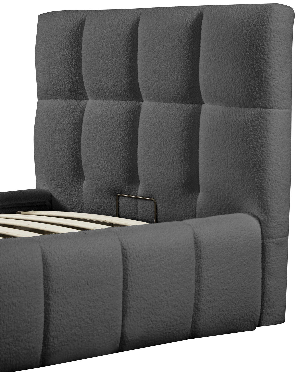 POLSTERBETT Lattenrost, Bettkasten Grau 90/200 cm  - Schwarz/Naturfarben, MODERN, Holz/Kunststoff (90/200cm) - Livetastic