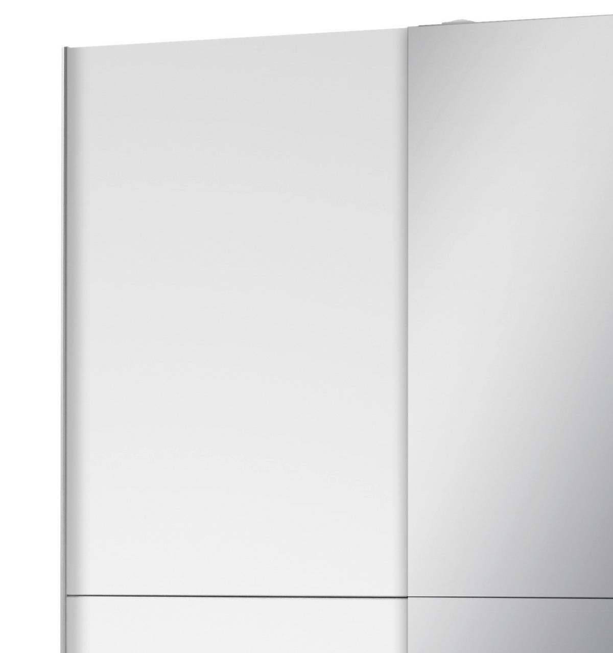 SCHWEBETÜRENSCHRANK  in Silberfarben, Weiß  - Silberfarben/Weiß, Basics, Glas (125/195,5/38cm) - P & B