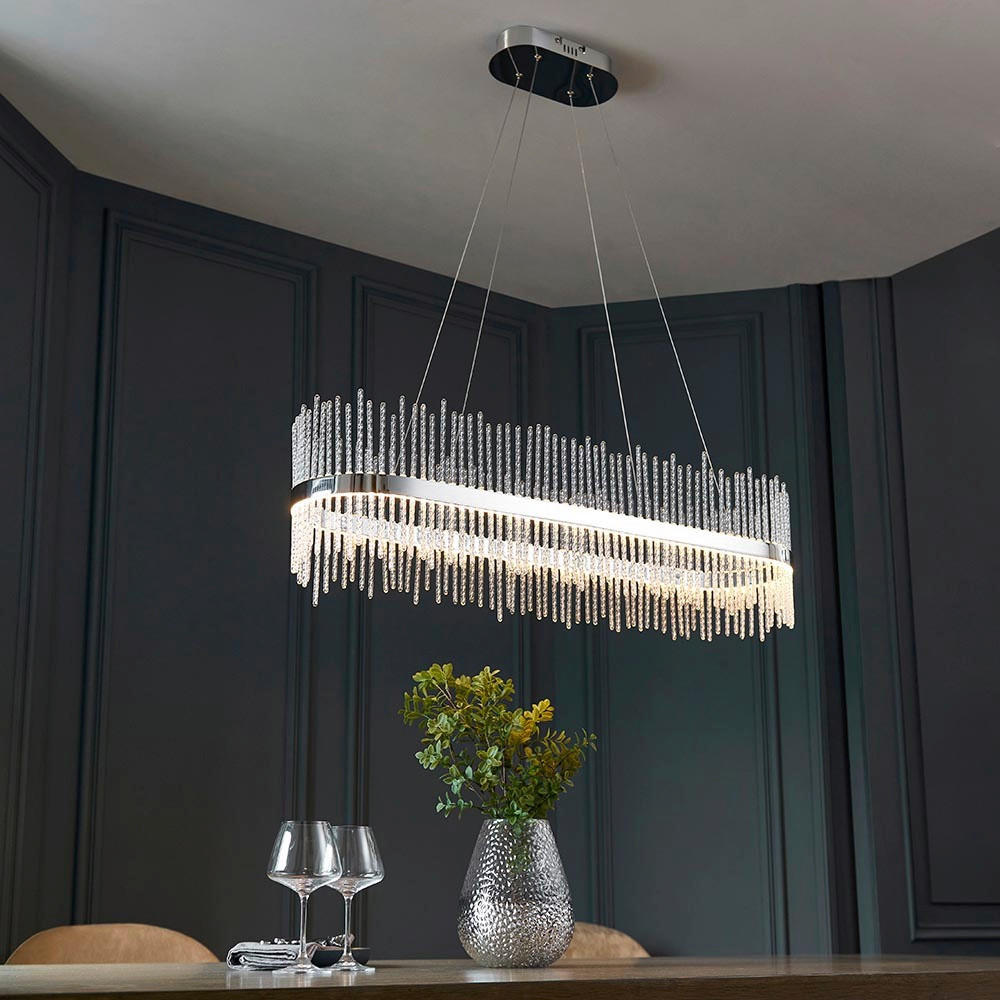 PENDELLEUCHTE Endon Adriel 95/25/45-165 cm   - Chromfarben, LIFESTYLE, Metall (95/25/45-165cm) - ENDON