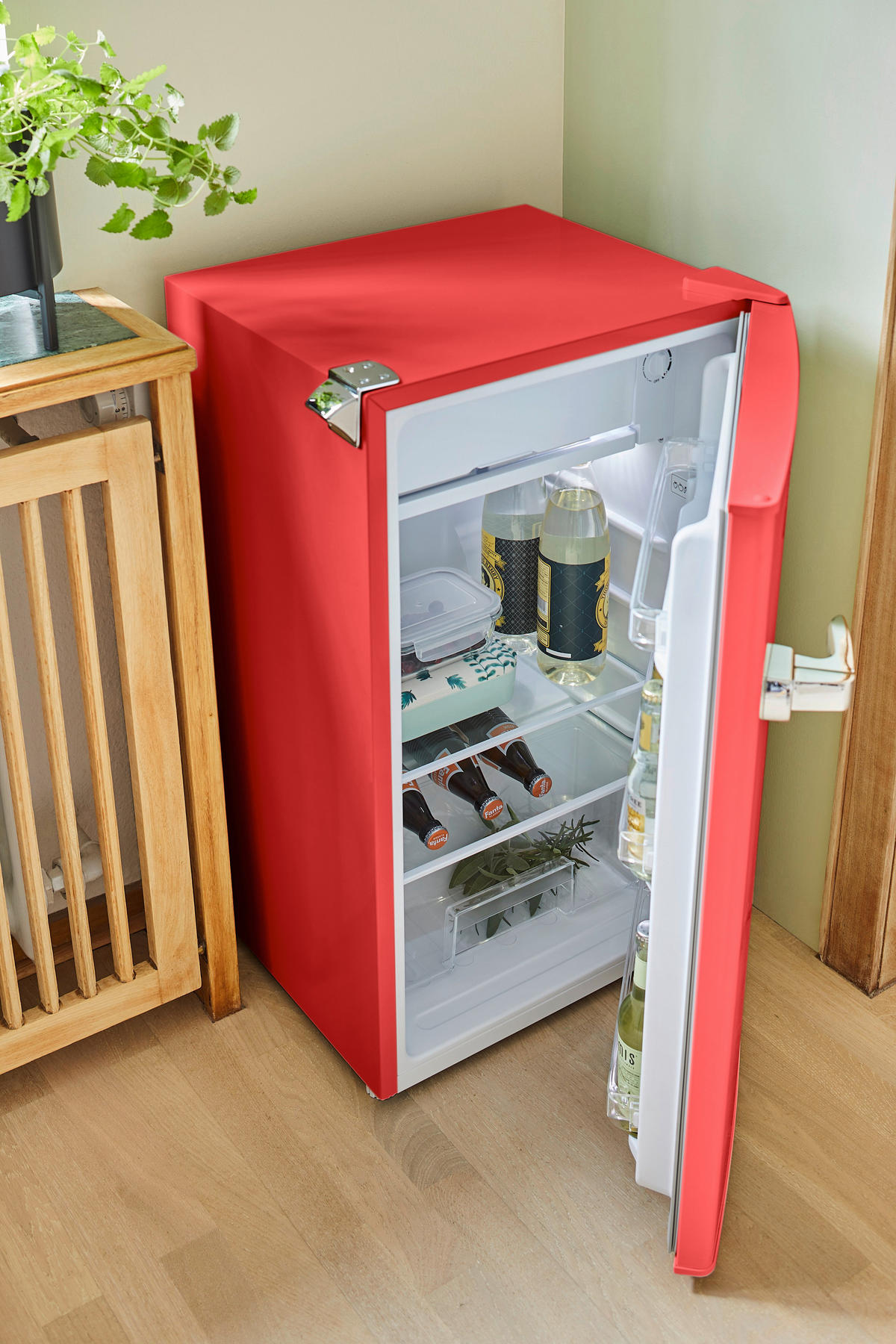 KÜHLSCHRANK 47,4/83,1/44,7 cm KG83R-52  - Rot, Basics, Glas/Kunststoff (47,4/83,1/44,7cm) - Respekta