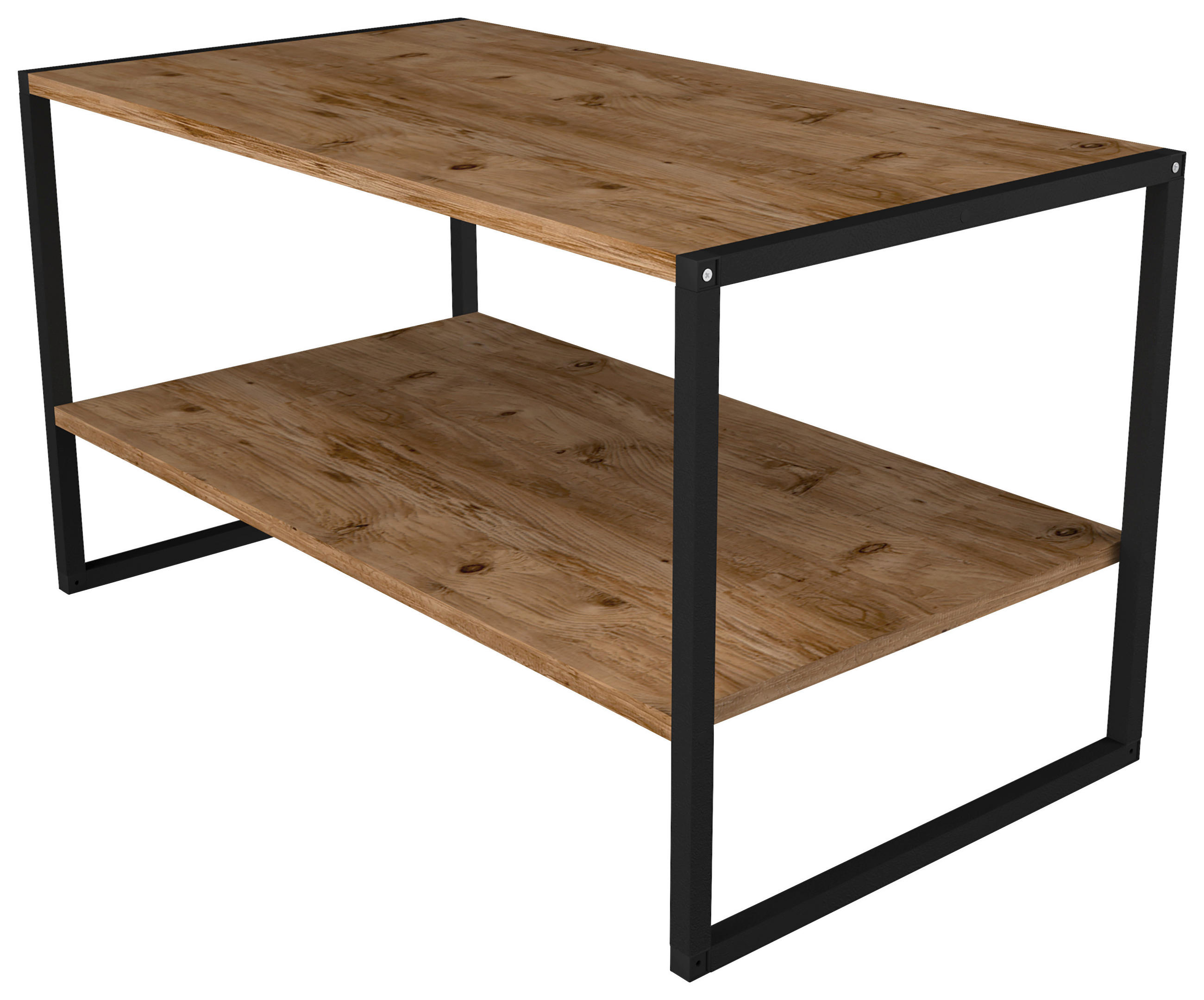 COUCHTISCH 90/50/50 cm rechteckig Honigeiche  - Honigeiche/Schwarz, Design, Holzwerkstoff/Metall (90/50/50cm) - MID.YOU