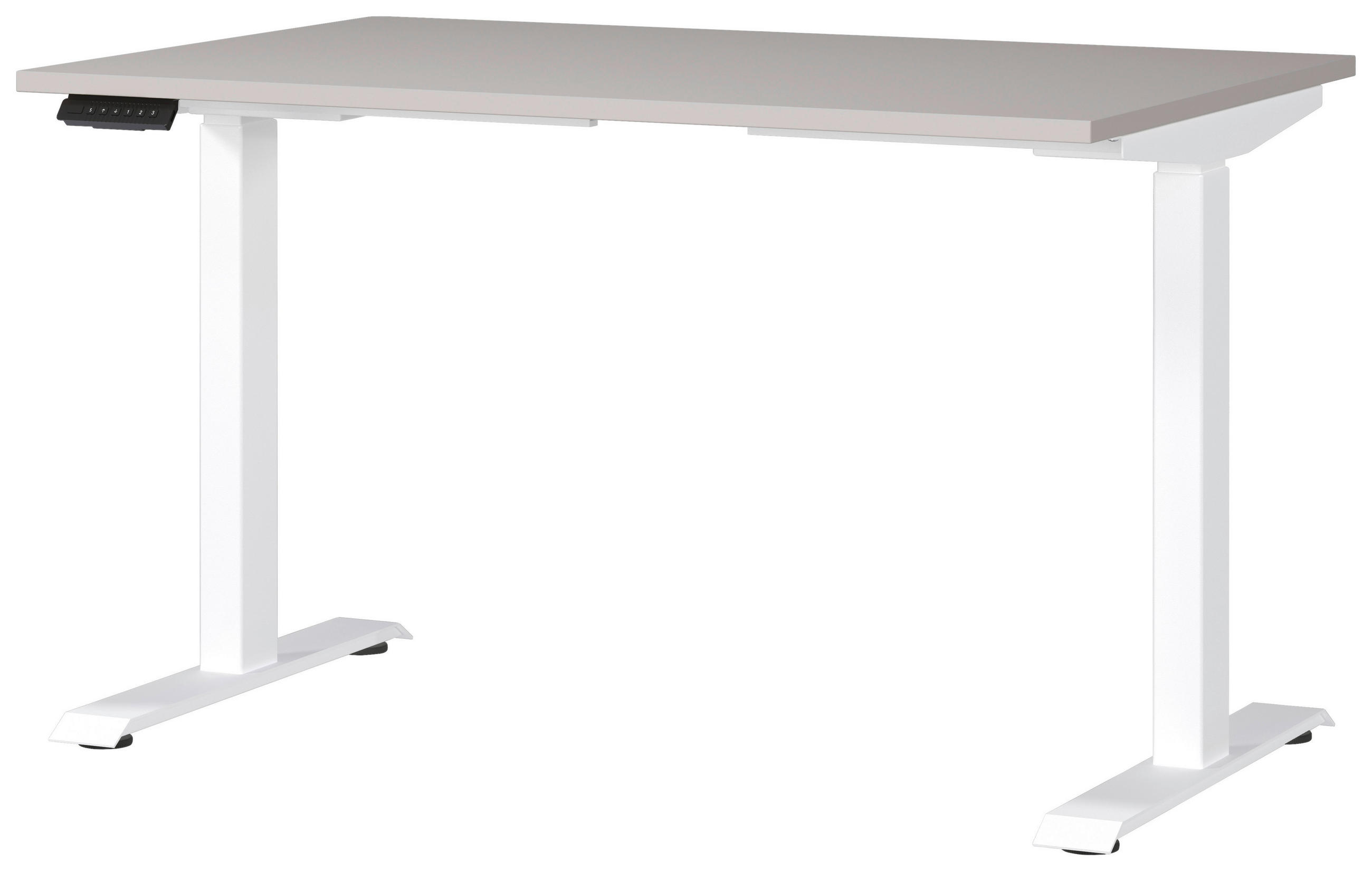 SCHREIBTISCH 120/80/72-118 cm Weiß, Kaschmir elektrisch höhenverstellbar  - Kaschmir/Weiß, MODERN, Holzwerkstoff/Metall (120/80/72-118cm) - Novel