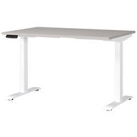 SCHREIBTISCH 120/80/72-118 cm Weiß, Kaschmir elektrisch höhenverstellbar  - Kaschmir/Weiß, MODERN, Holzwerkstoff/Metall (120/80/72-118cm) - Novel