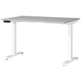 SCHREIBTISCH 120/80/72-118 cm Weiß, Kaschmir elektrisch höhenverstellbar  - Kaschmir/Weiß, MODERN, Holzwerkstoff/Metall (120/80/72-118cm) - Novel