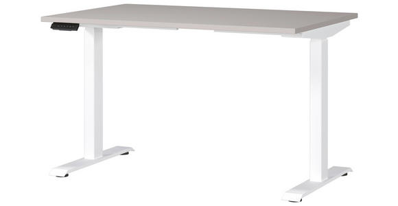 SCHREIBTISCH 120/80/72-118 cm Weiß, Kaschmir elektrisch höhenverstellbar  - Kaschmir/Weiß, MODERN, Holzwerkstoff/Metall (120/80/72-118cm) - Novel