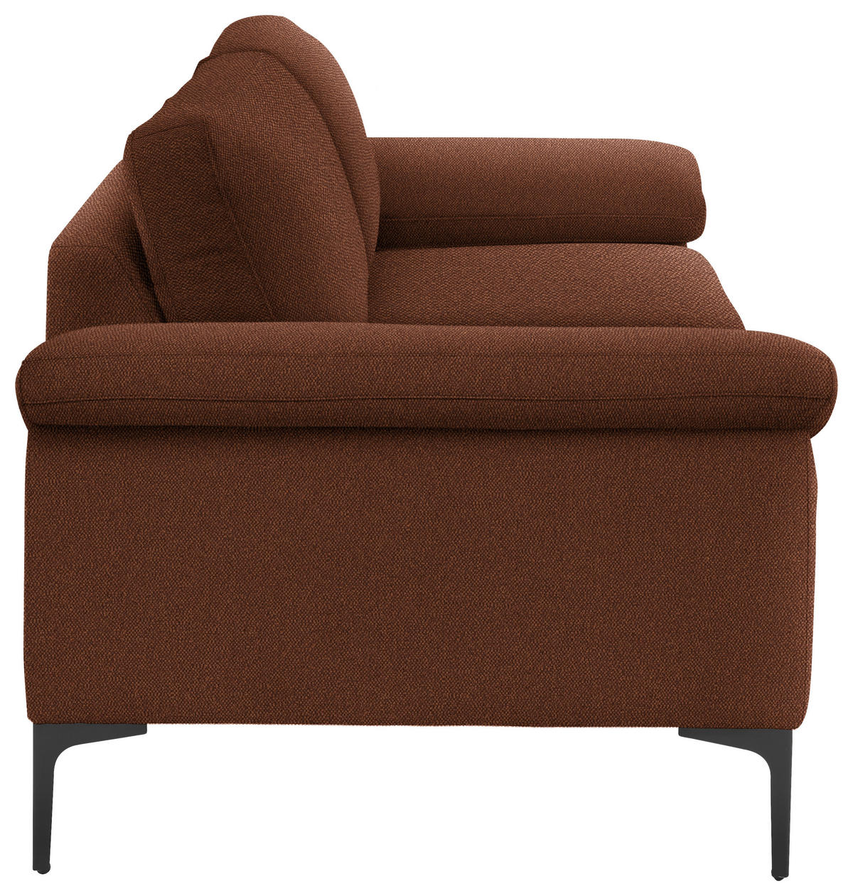 3-SITZER-SOFA in Flachgewebe Rostfarben  - Rostfarben/Schwarz, Design, Textil/Metall (226/89/97cm) - Pure Home Lifestyle