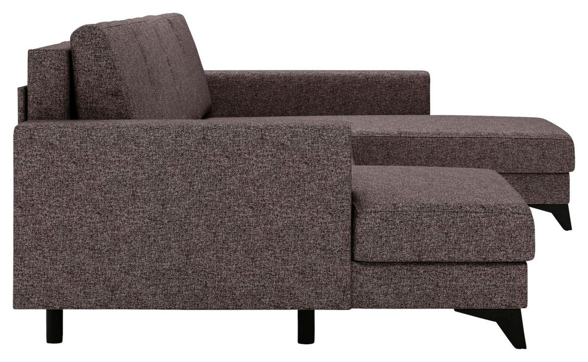 WOHNLANDSCHAFT in Flachgewebe Braun  - Schwarz/Braun, Design, Textil/Metall (156/339/190cm) - Livetastic