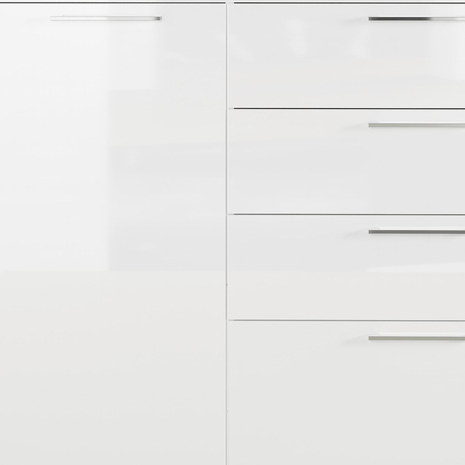 KOMMODE 135/107/40 cm  - Chromfarben/Schwarz, MODERN, Holzwerkstoff/Kunststoff (135/107/40cm) - Germania