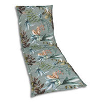 LIEGENAUFLAGE Blätter  - Graublau/Braun, Basics, Textil (60/7/190cm)